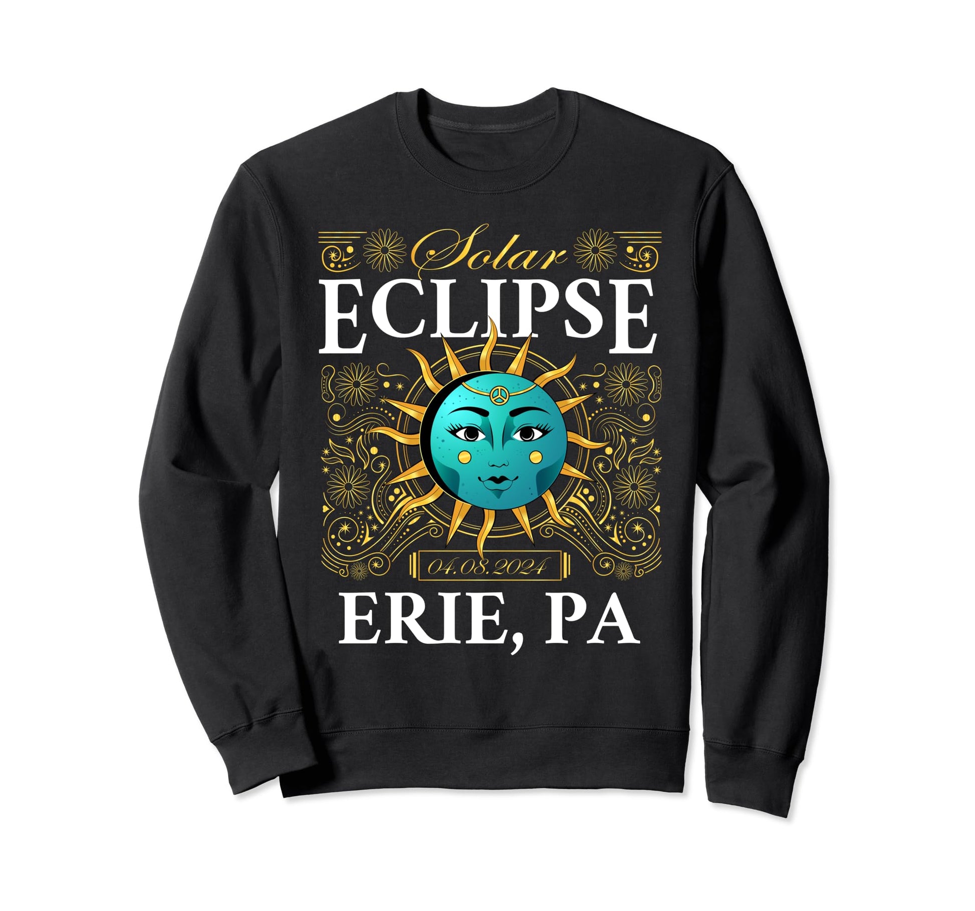 Total Solar Eclipse Erie Pa 2024 Sweatshirt - Aesthetic Graphic Men Women - T-Shirt, Sweatshirt, Hoodie