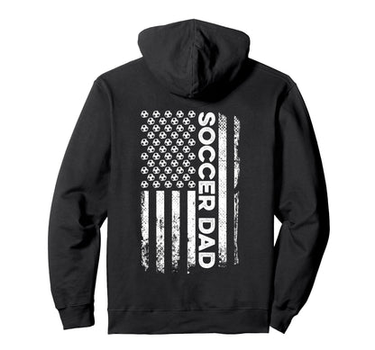 Soccer Dad American Flag Patriotic Hoodie - Aesthetic Graphic Unisex - T-Shirt, Sweatshirt, Hoodie
