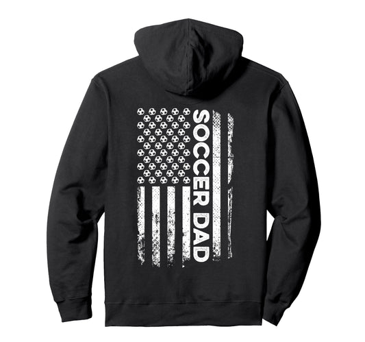 Soccer Dad American Flag Patriotic Hoodie - Aesthetic Graphic Unisex - T-Shirt, Sweatshirt, Hoodie