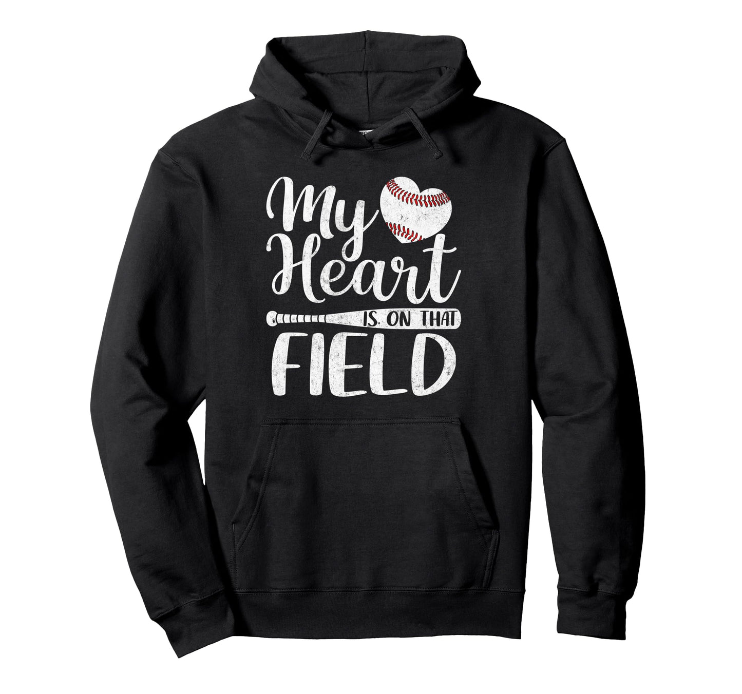 My Heart Is That Field Baseball Softball Hoodie - Graphic Print Men Women - T-Shirt, Sweatshirt, Hoodie