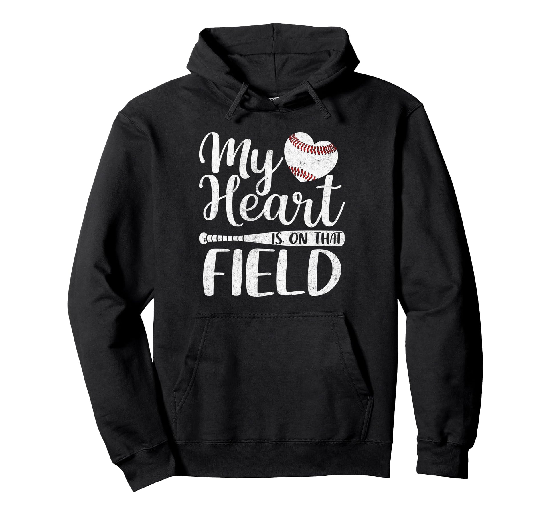 My Heart Is That Field Baseball Softball Hoodie - Graphic Print Men Women - T-Shirt, Sweatshirt, Hoodie