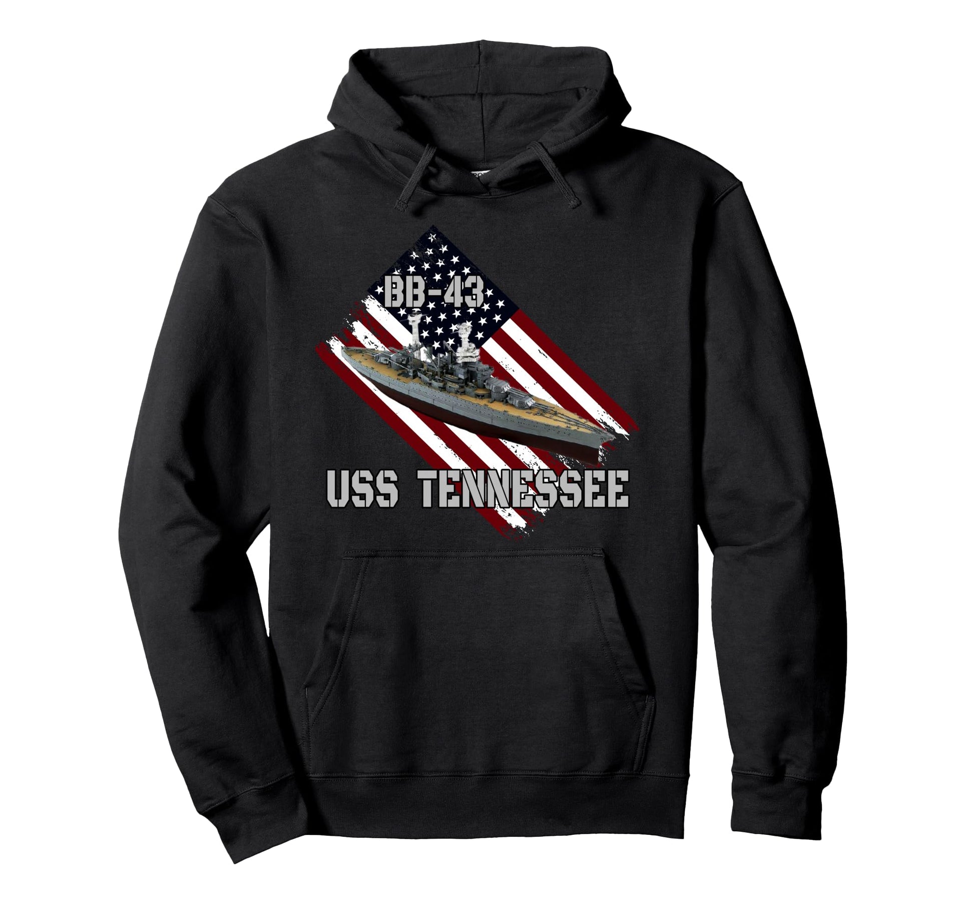 Battleship Uss Tennessee Bb 43 Combat Hoodie - Graphic Print Men Women - T-Shirt, Sweatshirt, Hoodie