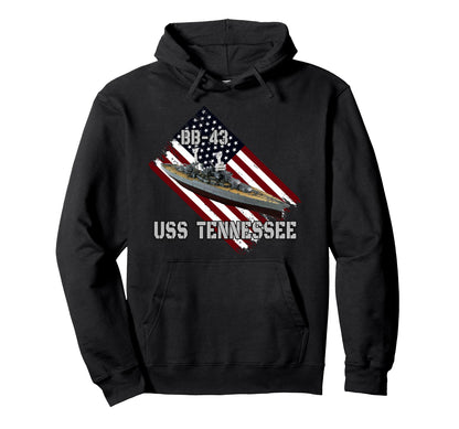 Battleship Uss Tennessee Bb 43 Combat Hoodie - Graphic Print Men Women - T-Shirt, Sweatshirt, Hoodie