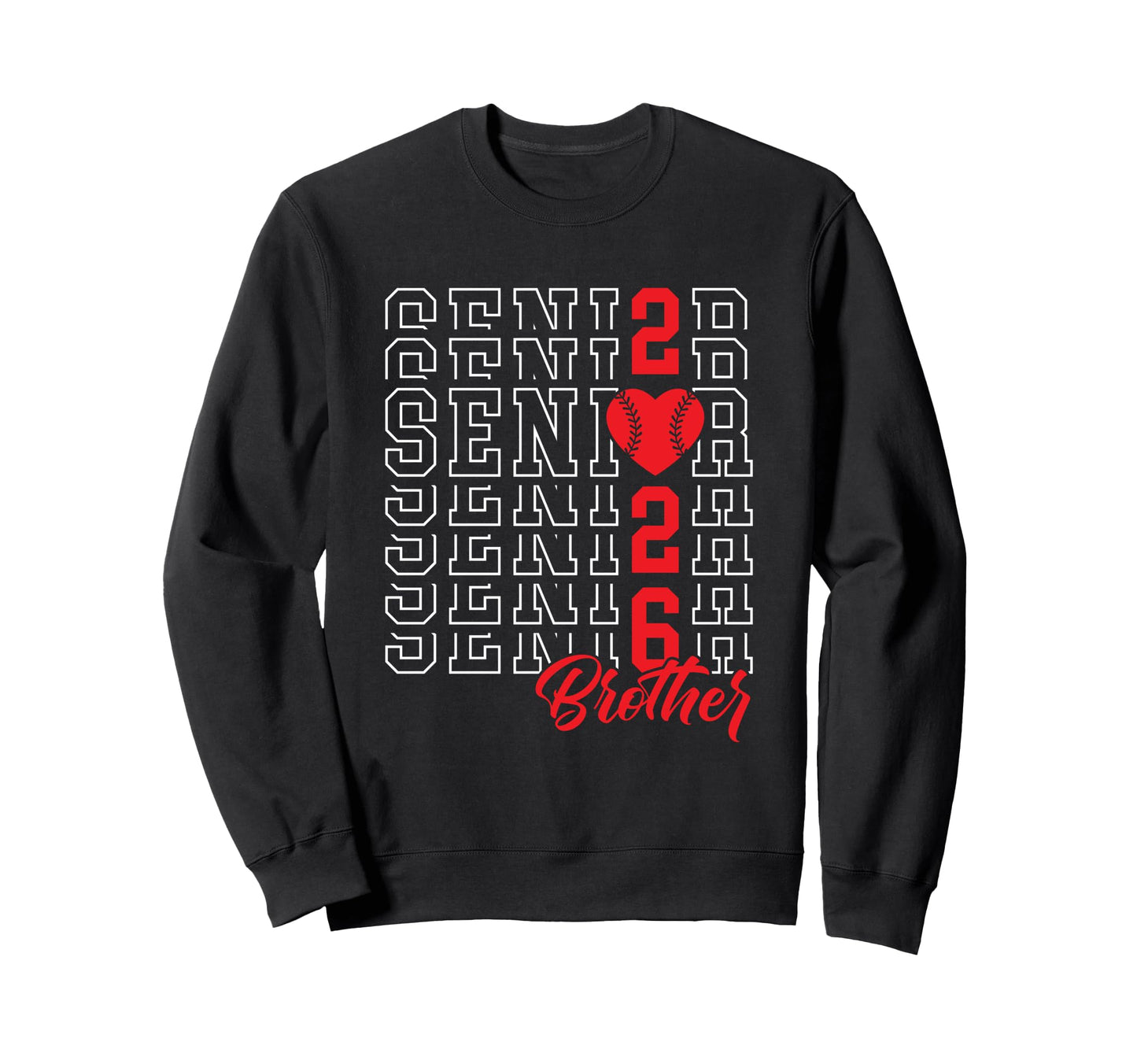 Baseball Senior Brother Sweatshirt - Casual Everyday Wear for Adults - T-Shirt, Sweatshirt, Hoodie