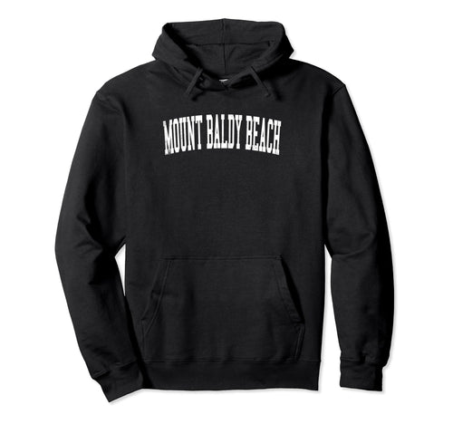Mount Baldy Distressed White Varsity Hoodie - Graphic Print Men Women - T-Shirt, Sweatshirt, Hoodie
