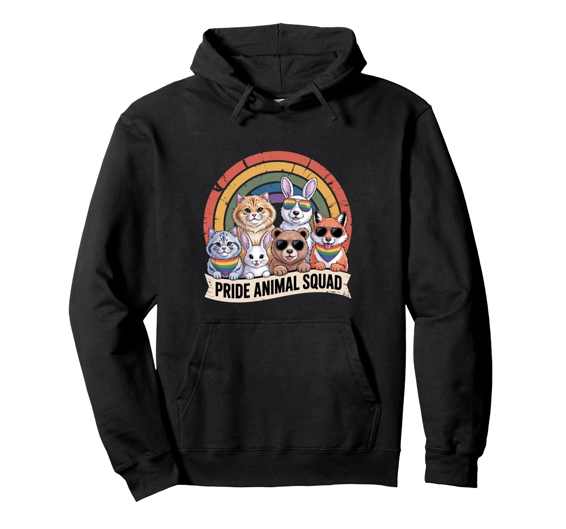 Pride Animal Squad Rainbow Funny Party Lgbtq Hoodie - Unique Graphic Unisex - T-Shirt, Sweatshirt, Hoodie