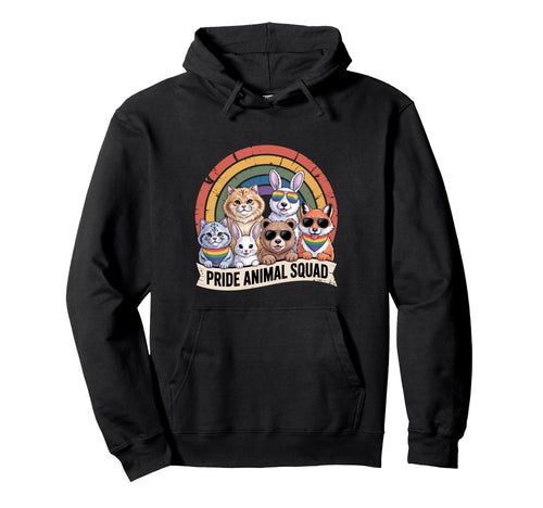 Pride Animal Squad Rainbow Funny Party Lgbtq Hoodie - Unique Graphic Unisex - T-Shirt, Sweatshirt, Hoodie