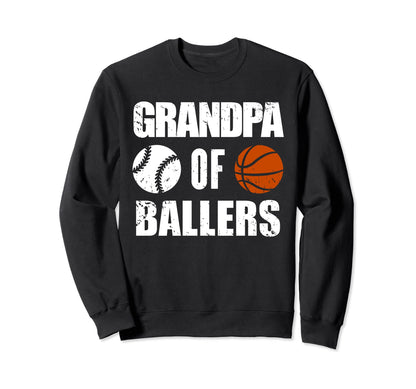 Grandpa Ballers Funny Baseball Sweatshirt - Trendy Graphic for Adults - T-Shirt, Sweatshirt, Hoodie