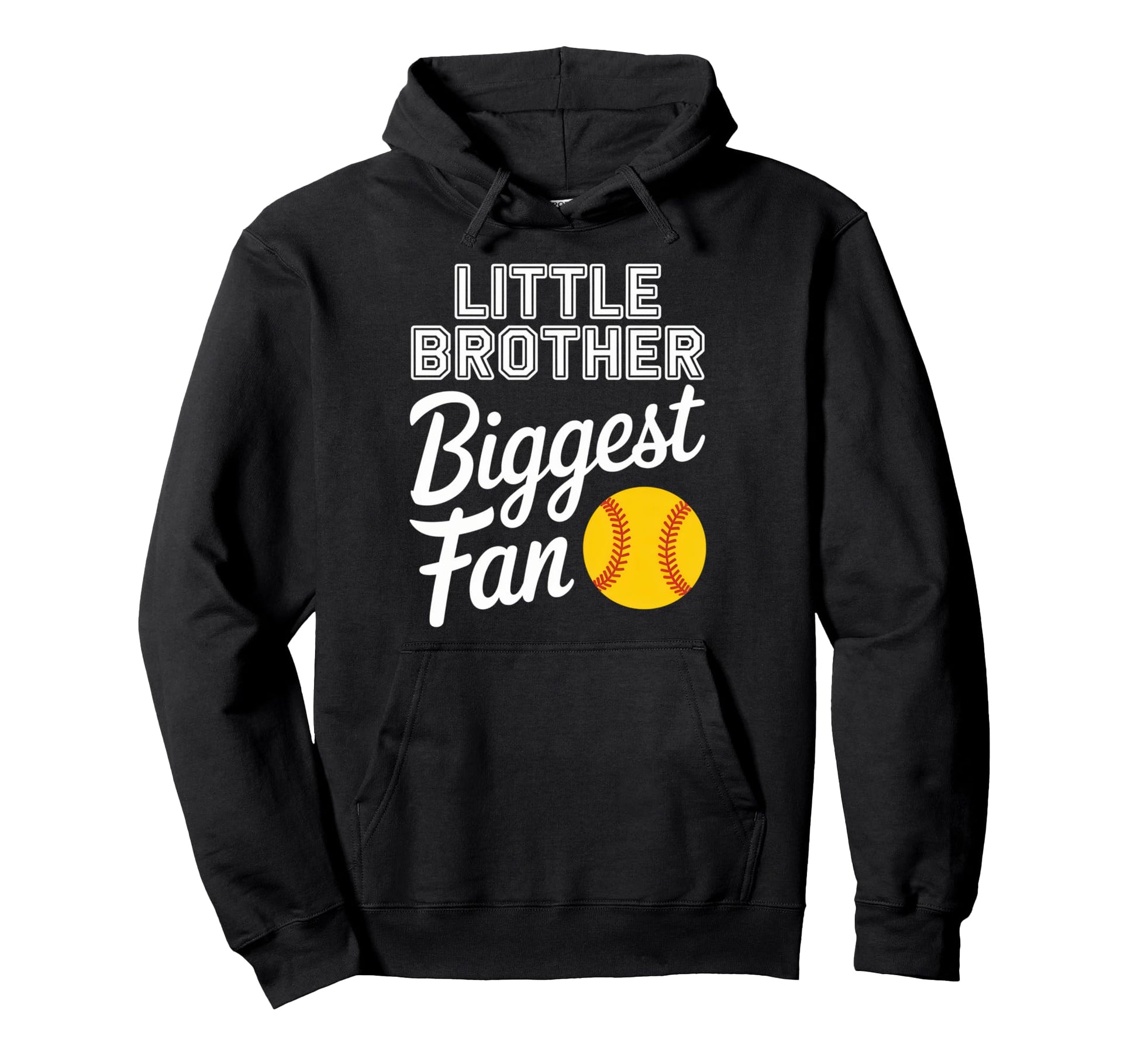 Little Brother Biggest Fan Baseball Hoodie - Custom Art Print Unisex - T-Shirt, Sweatshirt, Hoodie