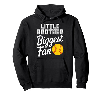 Little Brother Biggest Fan Baseball Hoodie - Custom Art Print Unisex - T-Shirt, Sweatshirt, Hoodie