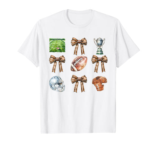 Coquette Football Bow Game Days T-Shirt - Graphic Print for Adults - T-Shirt, Sweatshirt, Hoodie