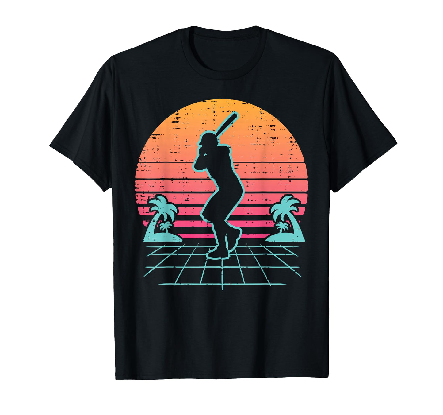 Baseball Player Vaporwave Aesthetic T-Shirt - Minimalist Print Men Women - T-Shirt, Sweatshirt, Hoodie