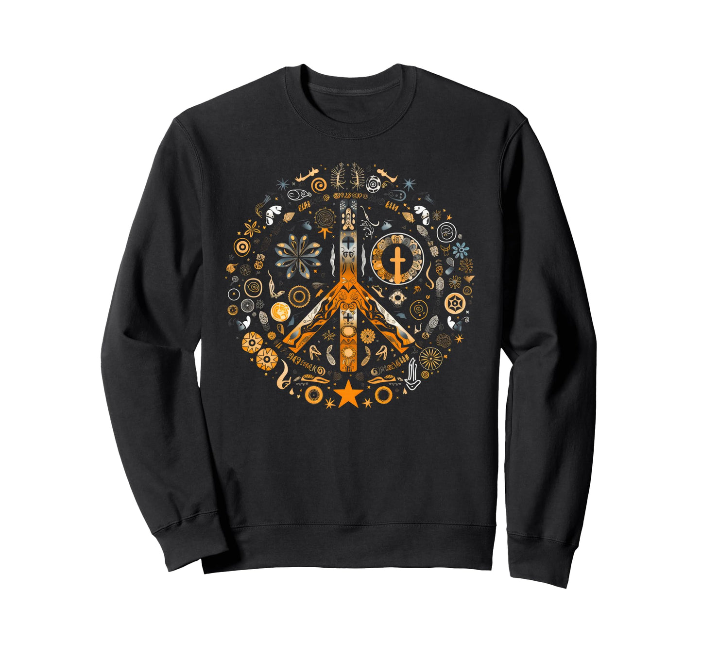 Hippie Boho Peace Sign Sweatshirt - Trendy Graphic Men Women - T-Shirt, Sweatshirt, Hoodie