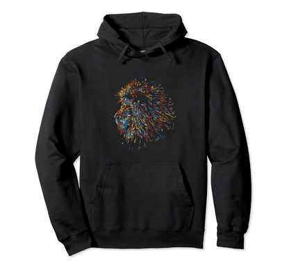 Lion Multi Wear Inspired Lion Peace Love Hoodie - Novelty Apparel Men Women - T-Shirt, Sweatshirt, Hoodie