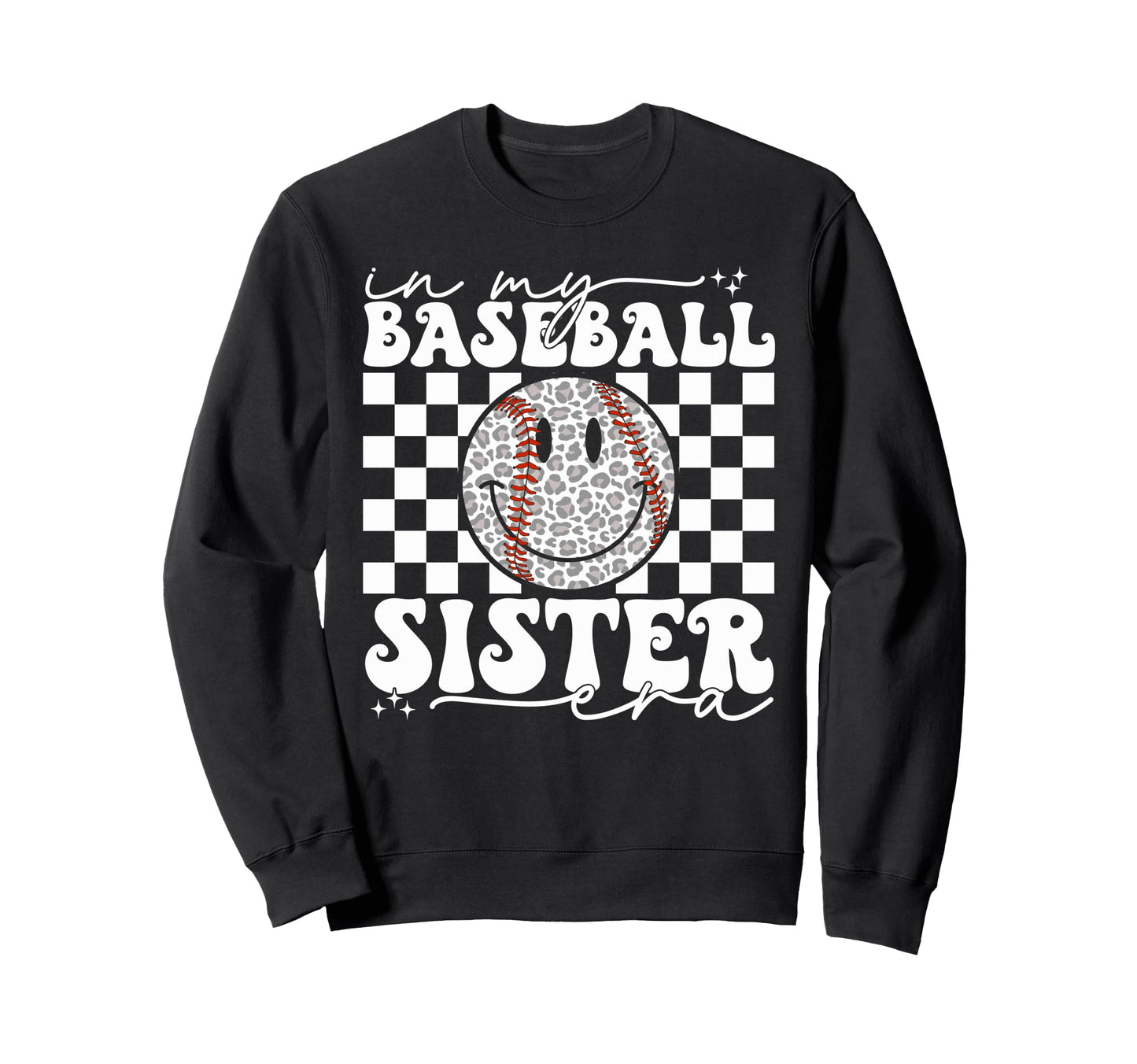 My Baseball Sister Era Leopard Sweatshirt - Custom Art Print Men Women - T-Shirt, Sweatshirt, Hoodie