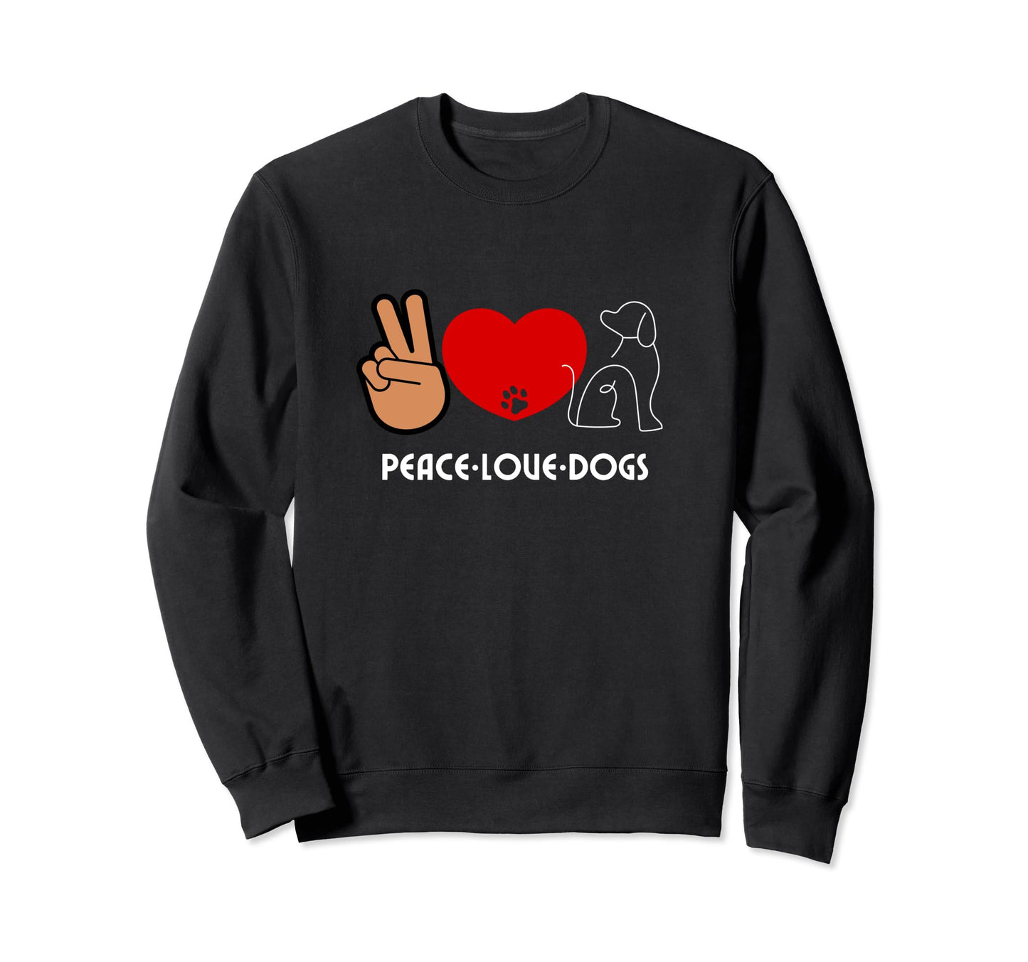 Dog Lover Peace Love Dogs Puppy Paw Sweatshirt - Trendy Graphic for Adults - T-Shirt, Sweatshirt, Hoodie