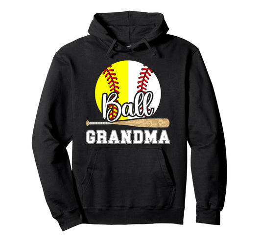 Ball Grandma Proud Baseball Softball Hoodie - Minimalist Print Unisex - T-Shirt, Sweatshirt, Hoodie