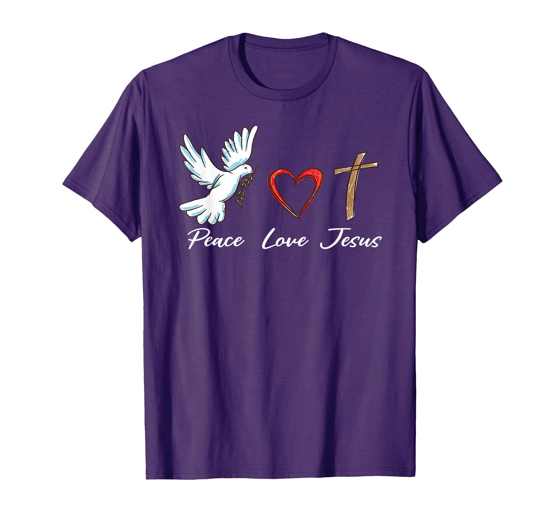 Peace Love Jesus Dove Christian T-Shirt - Casual Everyday Wear Men Women - T-Shirt, Sweatshirt, Hoodie