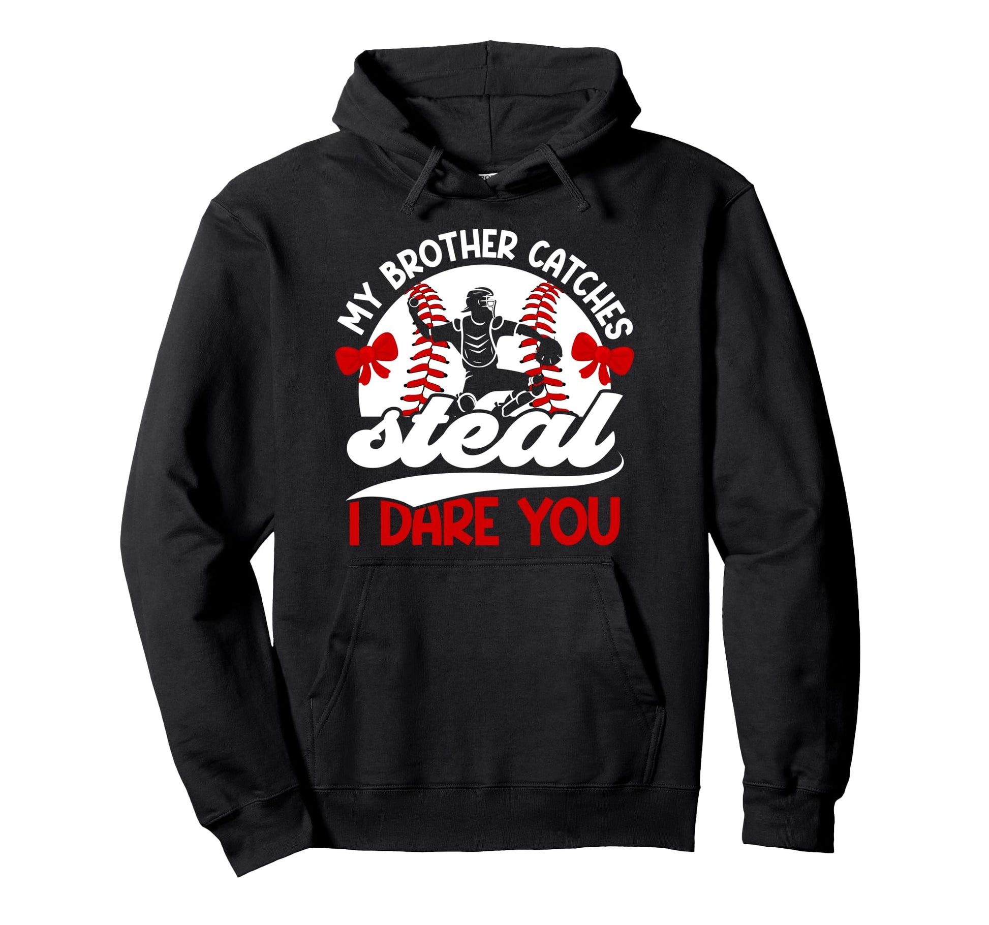 Funny Baseball Catcher Sister Baseball Hoodie - Minimalist Print Men Women - T-Shirt, Sweatshirt, Hoodie