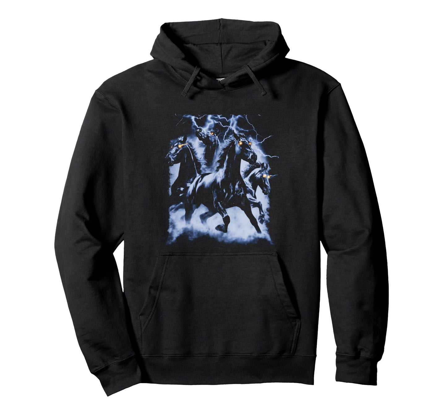 Horse Lightning 80S 90S Western Grunge Hoodie - Custom Art Print Men Women - T-Shirt, Sweatshirt, Hoodie