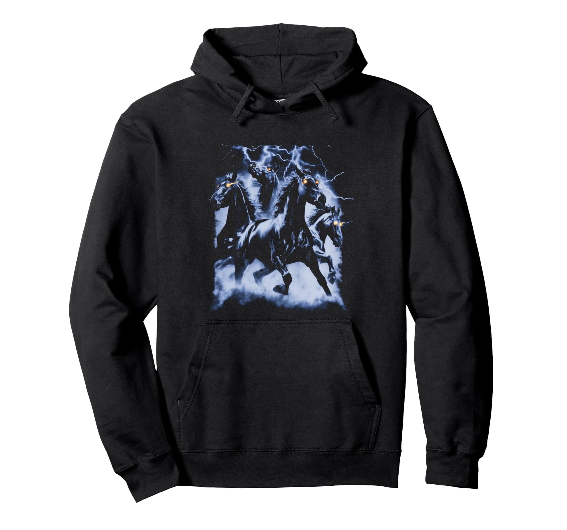 Horse Lightning 80S 90S Western Grunge Hoodie - Custom Art Print Men Women - T-Shirt, Sweatshirt, Hoodie