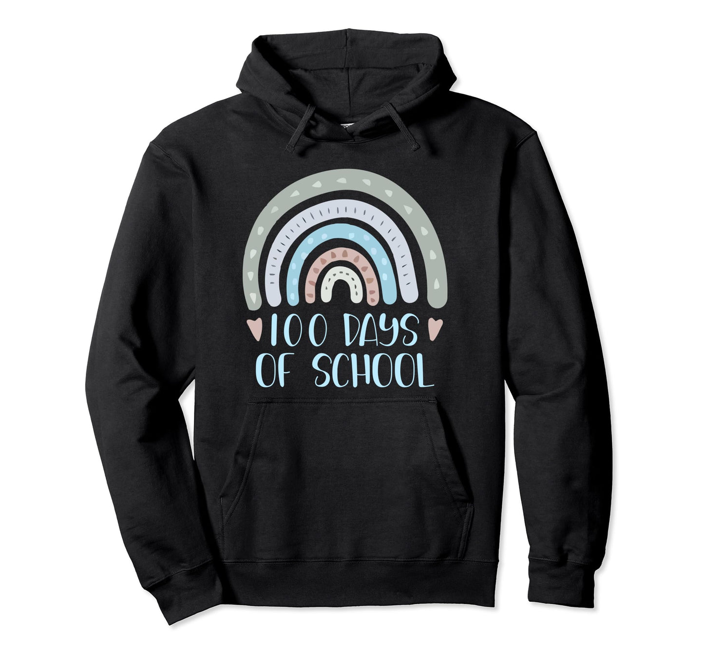 100 Days School Teacher Student Rainbow Hoodie - Minimalist Print Unisex - T-Shirt, Sweatshirt, Hoodie