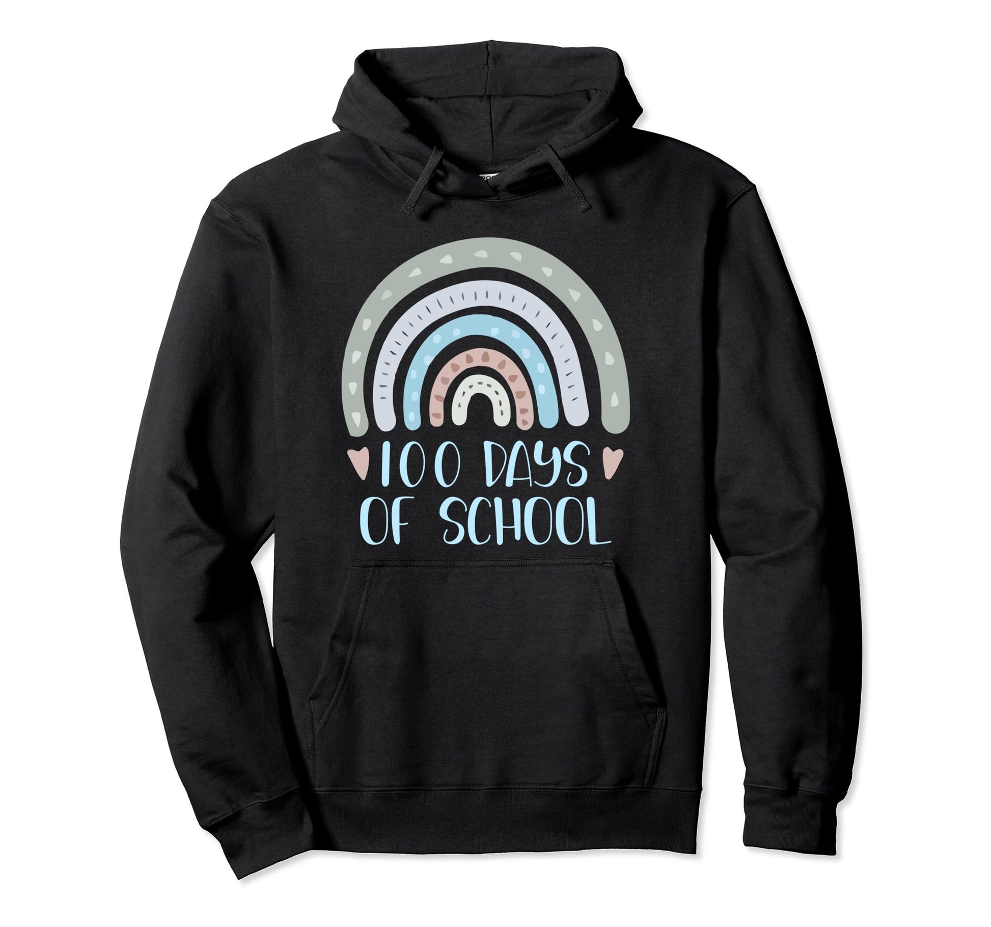 100 Days School Teacher Student Rainbow Hoodie - Minimalist Print Unisex - T-Shirt, Sweatshirt, Hoodie