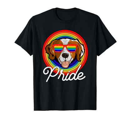 Brittany Lgbt Pride Dog Rainbow T-Shirt - Casual Everyday Wear Unisex - T-Shirt, Sweatshirt, Hoodie