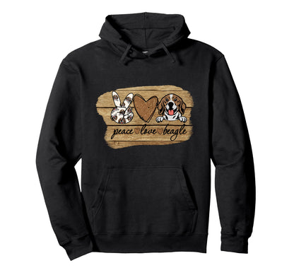 Peace Love Beagle Dog Mom Mama Animal Lover Hoodie - Trendy Graphic Unisex - T-Shirt, Sweatshirt, Hoodie