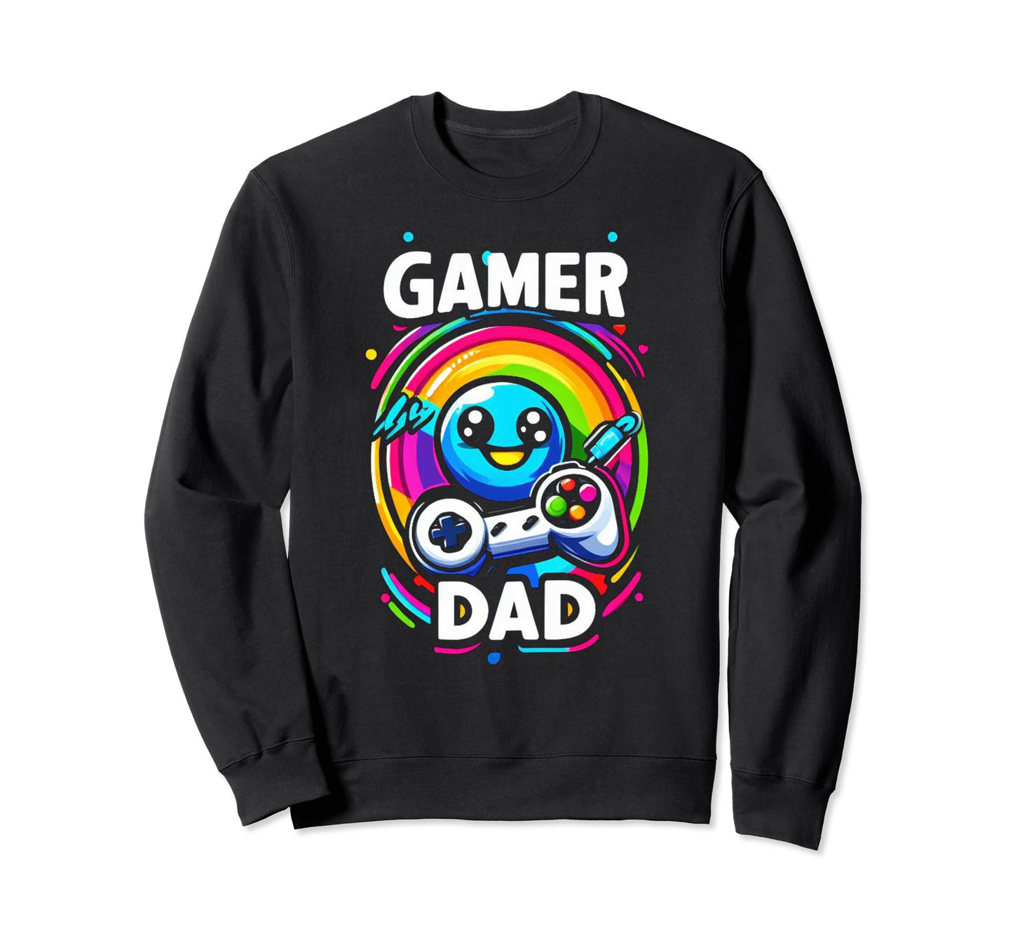 Gamer Dad Game Controller Gaming Video Sweatshirt - Graphic Print Unisex - T-Shirt, Sweatshirt, Hoodie