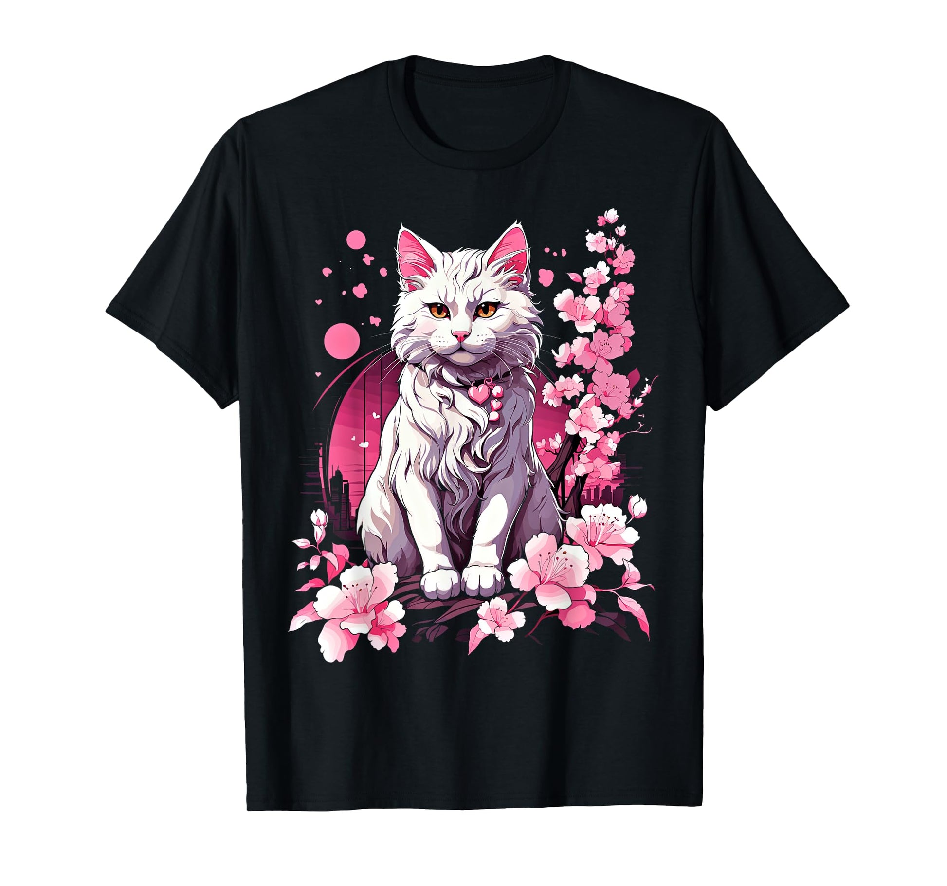 Anime Cat Japanese Vaporwave Aesthetic T-Shirt - Aesthetic Graphic Unisex - T-Shirt, Sweatshirt, Hoodie
