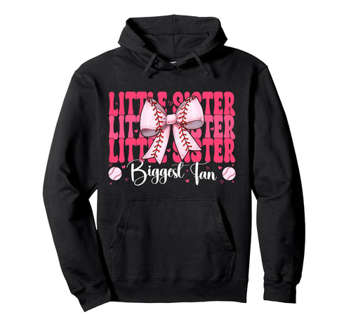 Baseball Sister Coquette Bow Little Hoodie - Fun Novelty Design Men Women - T-Shirt, Sweatshirt, Hoodie