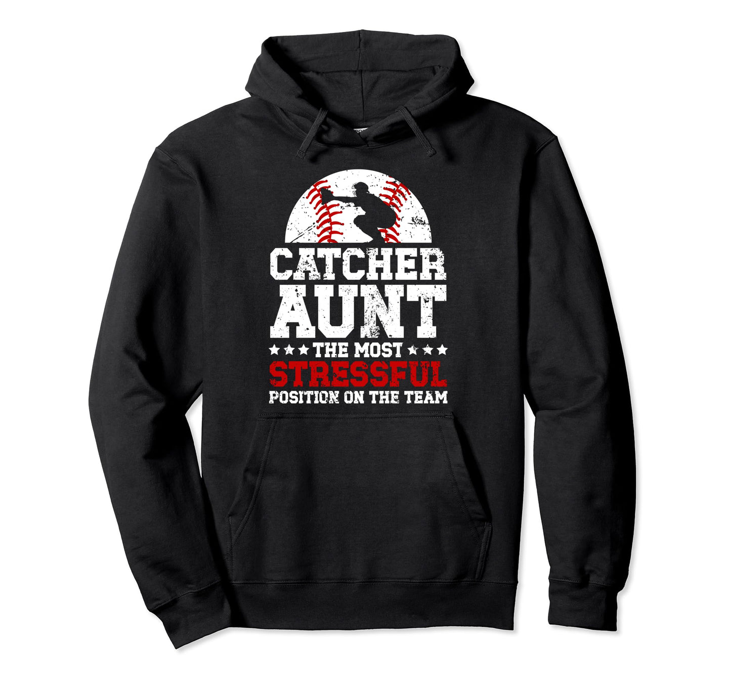 Baseball Catcher Aunt Funny Baseball Hoodie - Minimalist Print for Adults - T-Shirt, Sweatshirt, Hoodie