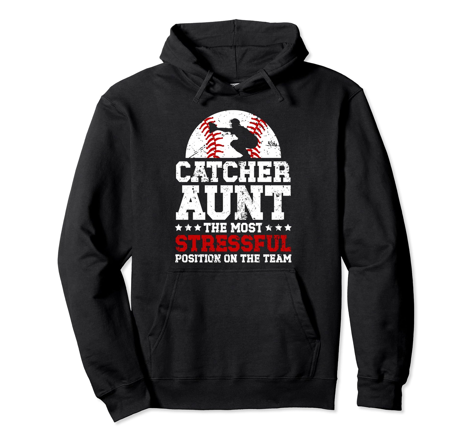 Baseball Catcher Aunt Funny Baseball Hoodie - Minimalist Print for Adults - T-Shirt, Sweatshirt, Hoodie