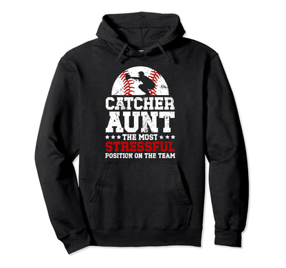 Baseball Catcher Aunt Funny Baseball Hoodie - Minimalist Print for Adults - T-Shirt, Sweatshirt, Hoodie