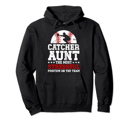 Baseball Catcher Aunt Funny Baseball Hoodie - Minimalist Print for Adults - T-Shirt, Sweatshirt, Hoodie