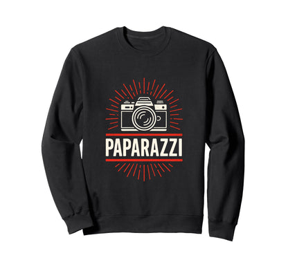 Paparazzi Camera Photography Sweatshirt - Casual Everyday Wear Men Women - T-Shirt, Sweatshirt, Hoodie
