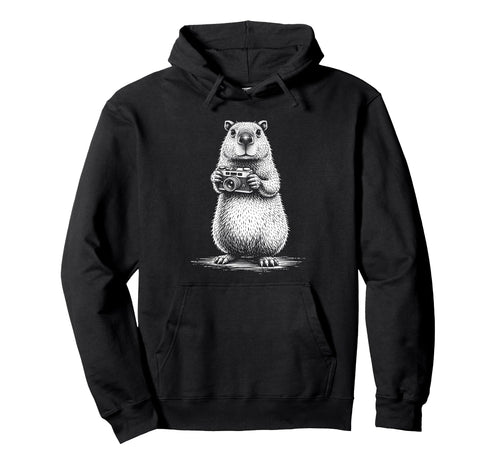 Photographer Capybara Camera Funny Hoodie - Streetwear Style for Adults - T-Shirt, Sweatshirt, Hoodie