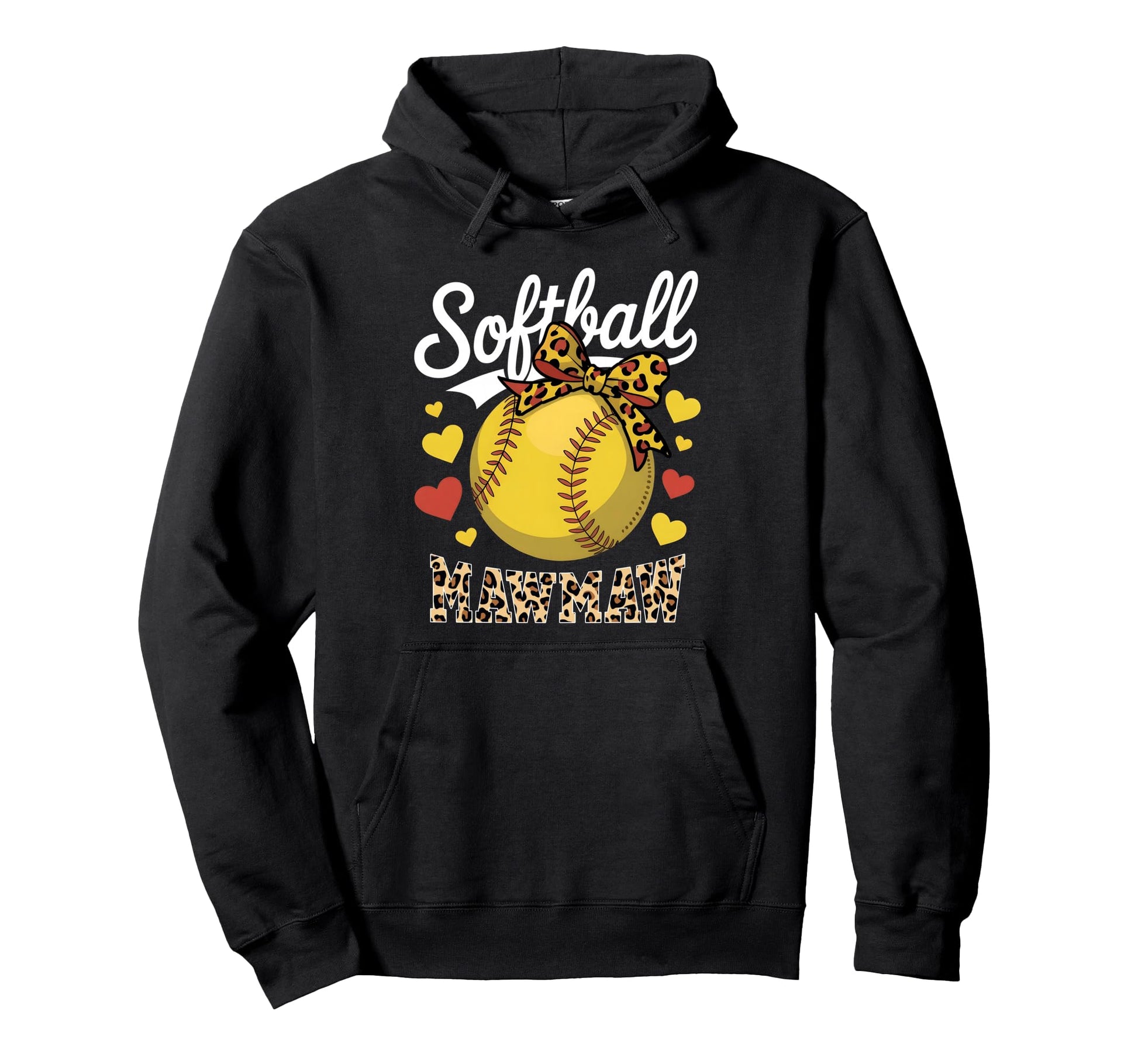 Softball Mawmaw Headband Leopard Mothers Hoodie - Streetwear Style Unisex - T-Shirt, Sweatshirt, Hoodie