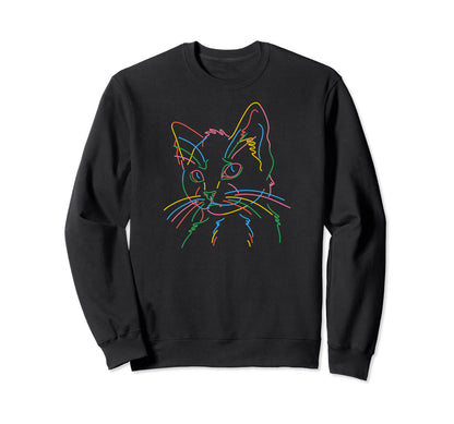 Rainbow Cat Gay Pride Cat Lgbt Cat Sweatshirt - Graphic Print for Adults - T-Shirt, Sweatshirt, Hoodie