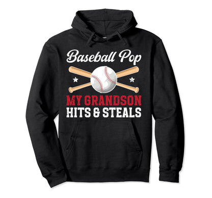 Baseball Pop Funny Grandpa Pop Hoodie - Minimalist Print Men Women - T-Shirt, Sweatshirt, Hoodie