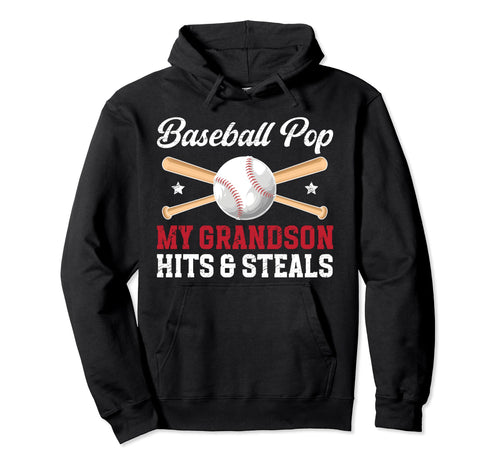 Baseball Pop Funny Grandpa Pop Hoodie - Minimalist Print Men Women - T-Shirt, Sweatshirt, Hoodie