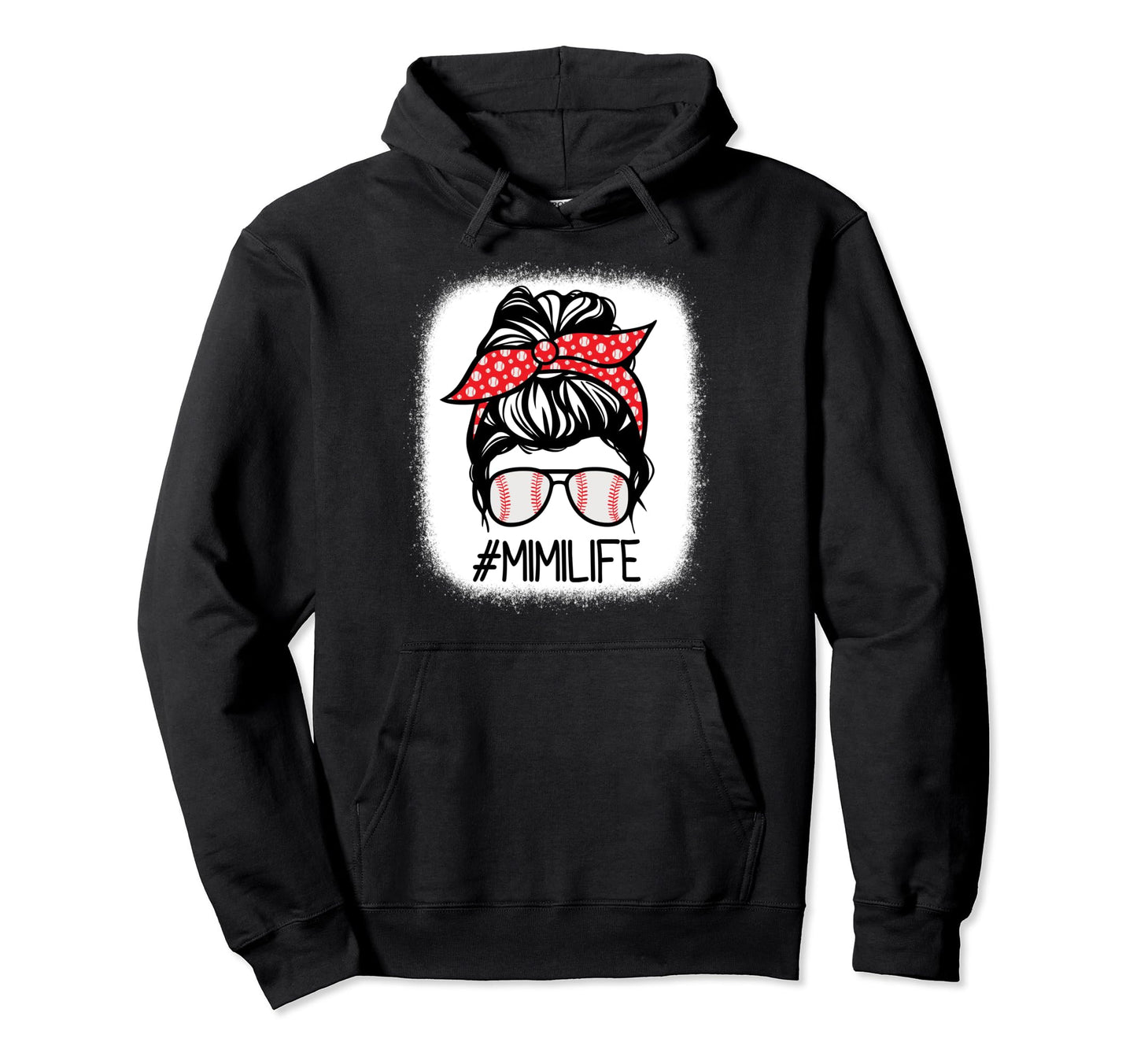 Mimi Bleached Messy Bun Baseball Hoodie - Custom Art Print Men Women - T-Shirt, Sweatshirt, Hoodie