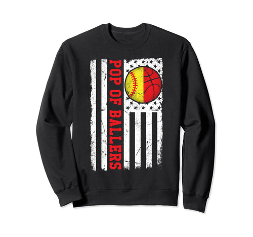 Pop Ballers Baseball Basketball Sweatshirt - Graphic Print for Adults - T-Shirt, Sweatshirt, Hoodie