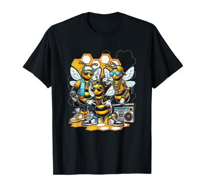 Bees Hip Hop Oldschool Rap Lover Funny T-Shirt - Novelty Apparel Unisex - T-Shirt, Sweatshirt, Hoodie