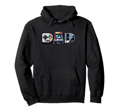 Gamer Dad Arcade Gaming Fathers Day Hoodie - Minimalist Print for Adults - T-Shirt, Sweatshirt, Hoodie
