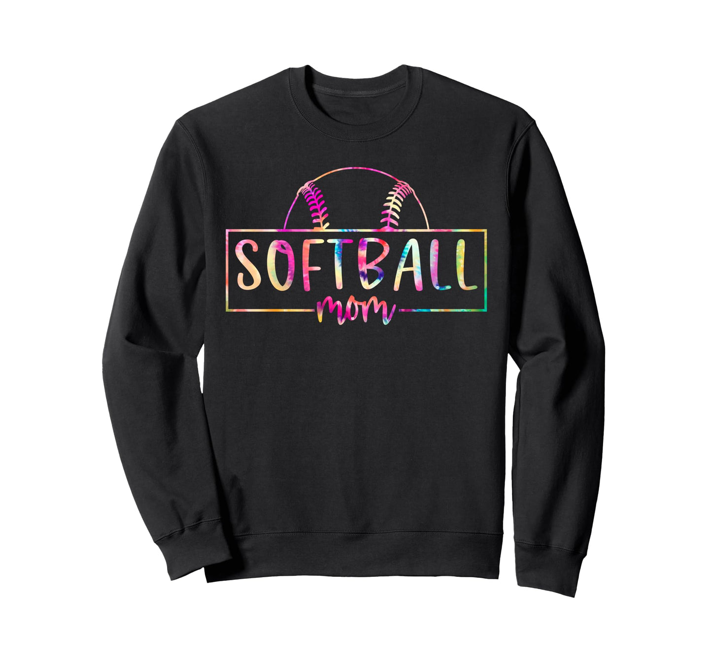 Tie Dye Softball Mom Life Baseball Sweatshirt - Graphic Print for Adults - T-Shirt, Sweatshirt, Hoodie