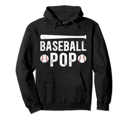 Baseball Pop Proud Grandpa Pop Baseball Hoodie - Unique Graphic for Adults - T-Shirt, Sweatshirt, Hoodie