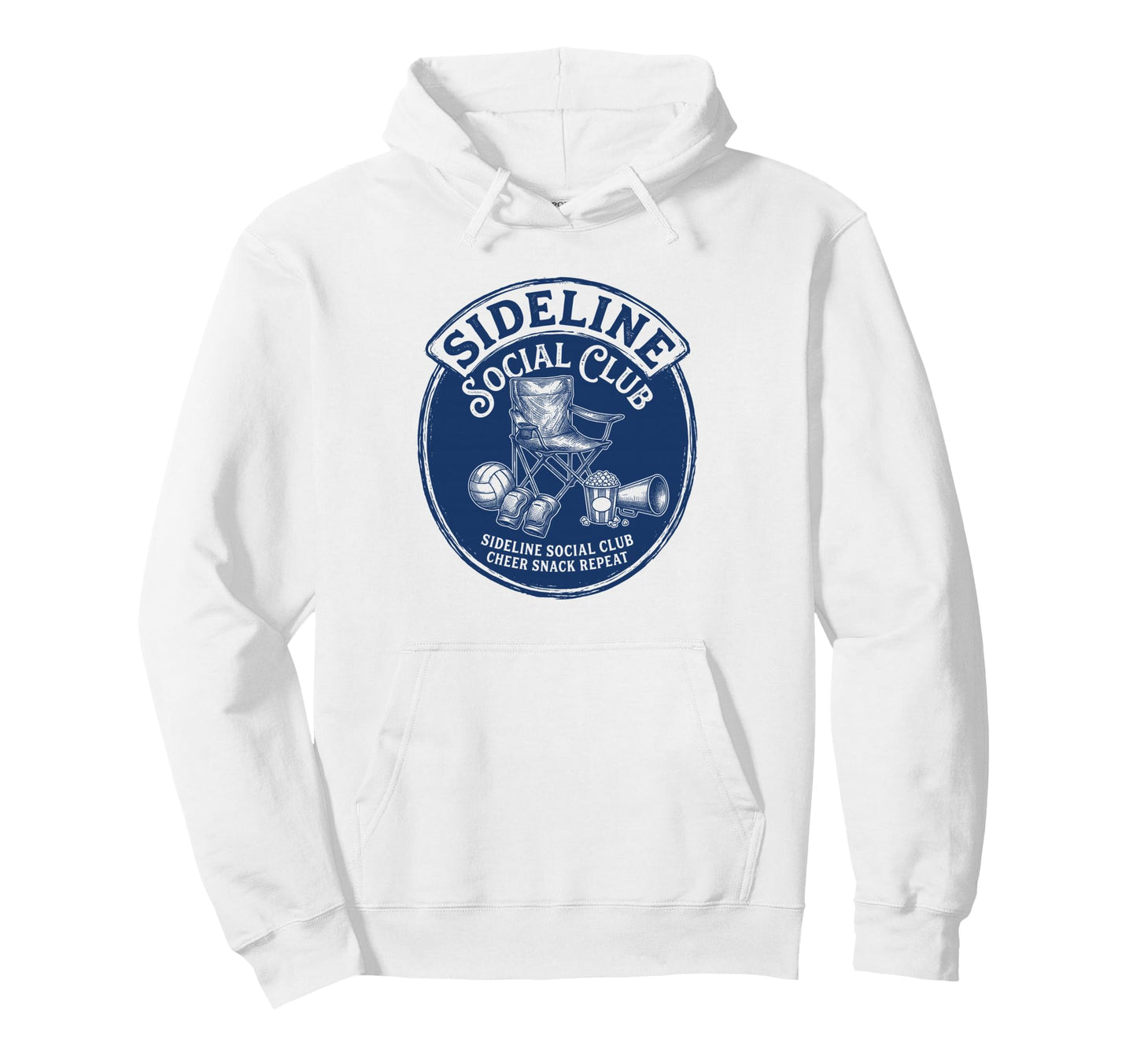 Sideline Social Club Volleyball Mom Funny Hoodie - Trendy Graphic Unisex - T-Shirt, Sweatshirt, Hoodie