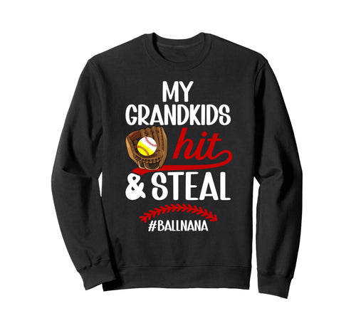 Ball Nana Funny Baseball Softball Sweatshirt - Minimalist Print for Adults - T-Shirt, Sweatshirt, Hoodie